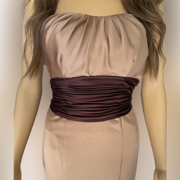 David’s Bridal Women's Strapless Embellished Formal Dress Tan Size 2 - Picture 3 of 15